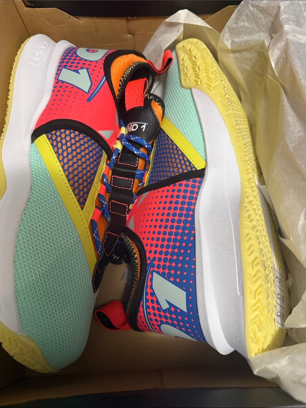 And 1 Men’s 9.5 NEW Multicolor Athletic Sneakers - Bright Blue/Coral/Yellow